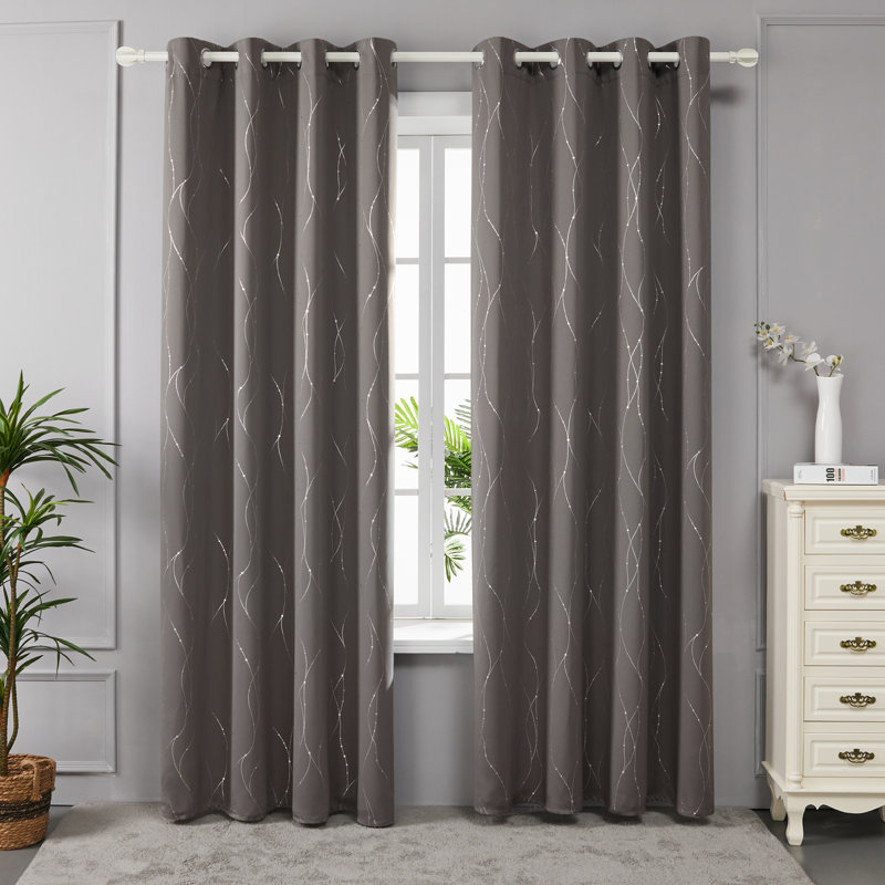 Cohmer Room Darkening Curtain Pair, Taupe, 42" W x 108" L