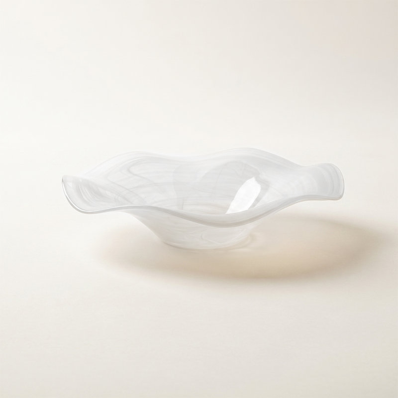 Bol en verre Wavy Edge, White