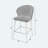 Counter Height Bar Stools Set Of 2, Jacquard Upholstered Bar Chairs, Metal Footrest And Frame For Kitchen,Dining Room,28"H Seat Height