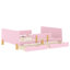 Lit plateforme rose avec rangement et structure en bois massif, rail, tablette pour le confort de la chambre à coucher Mélange esthétique fonctionnel-1994345511-1994345510
