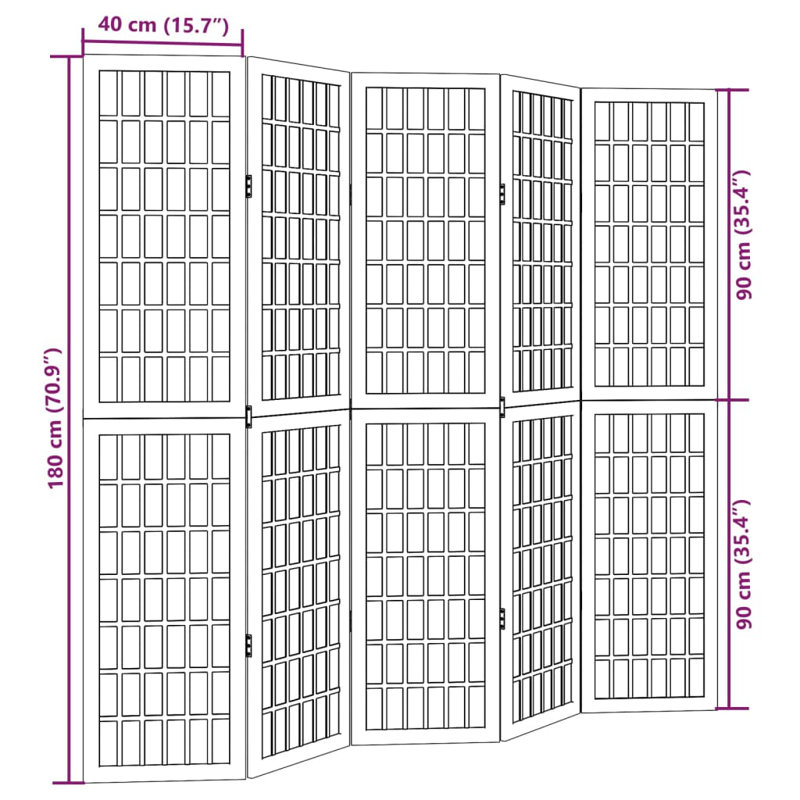 Folding Room Divider, 180cm H x 180cm W 