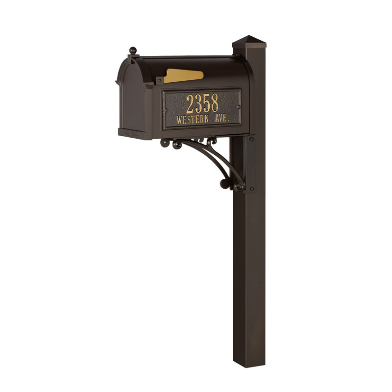 Superior Post Mounted Mailbox, Bronze, Yes