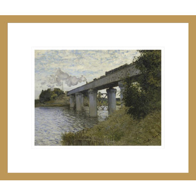 Le pont de chemin de fer à Argenteuil par Claude Monet, impression giclée encadrée