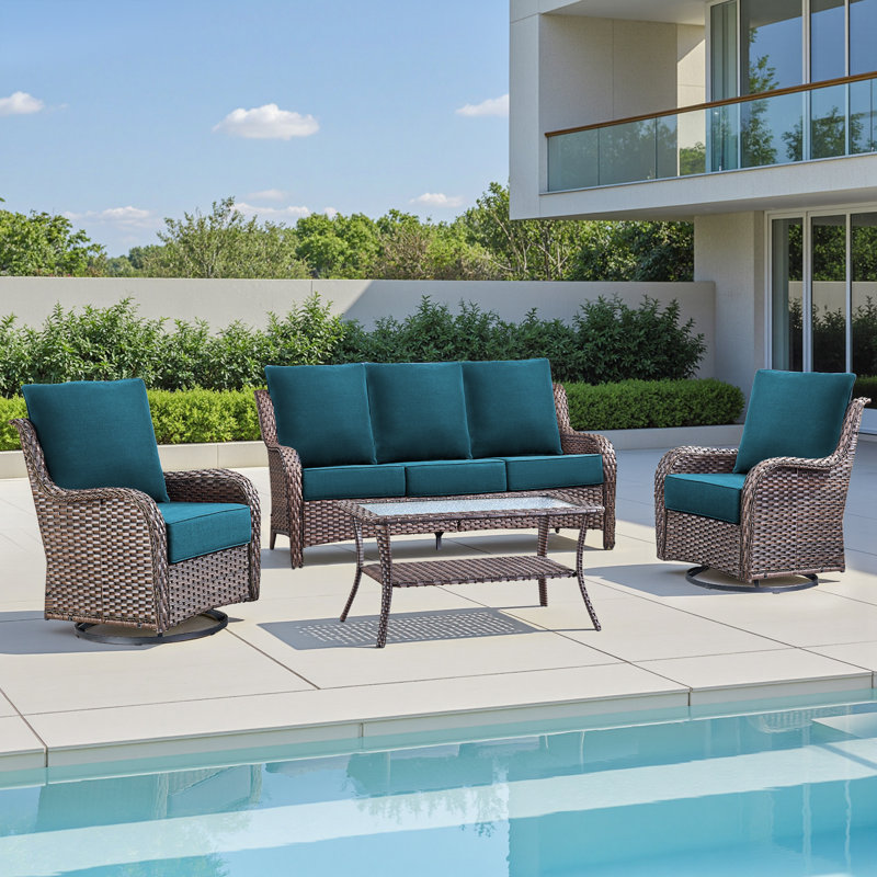 Outdoor Cushions For Patio Furniture,Outdoor Seat Cushion Set 24 X 24 X 6 Inch,Waterproof & Fade Resistant Outdoor Chair Cushions,Deep Patio Chair Cushion With Removable Cover