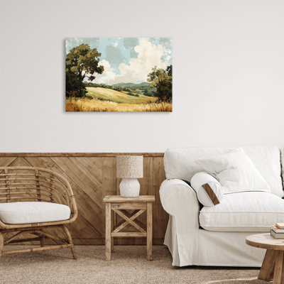 Peaceful Meadow with Overhanging Clouds Canvas, design by LSR Creative Studio