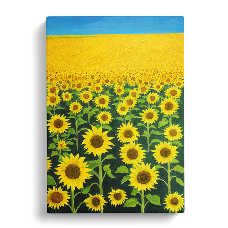 Ravena Sunny Sunflower Field - Wrapped Canvas, 76cm H x 50cm W