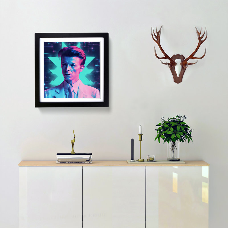 David Bowie Vaporwave - Framed Print, Black