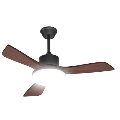 42" Wood Ceiling Fans with Lights and Remote, Reversible Ceiling Fan with 3 Color Light and 6 Speeds