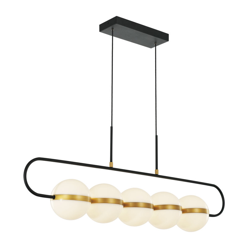 Tagliato 5 - Light Matte Black/Brushed Gold LED Kitchen Island Pendant