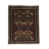 Hand-Knotted High-Quality Red, Black, and Beige Area Rug