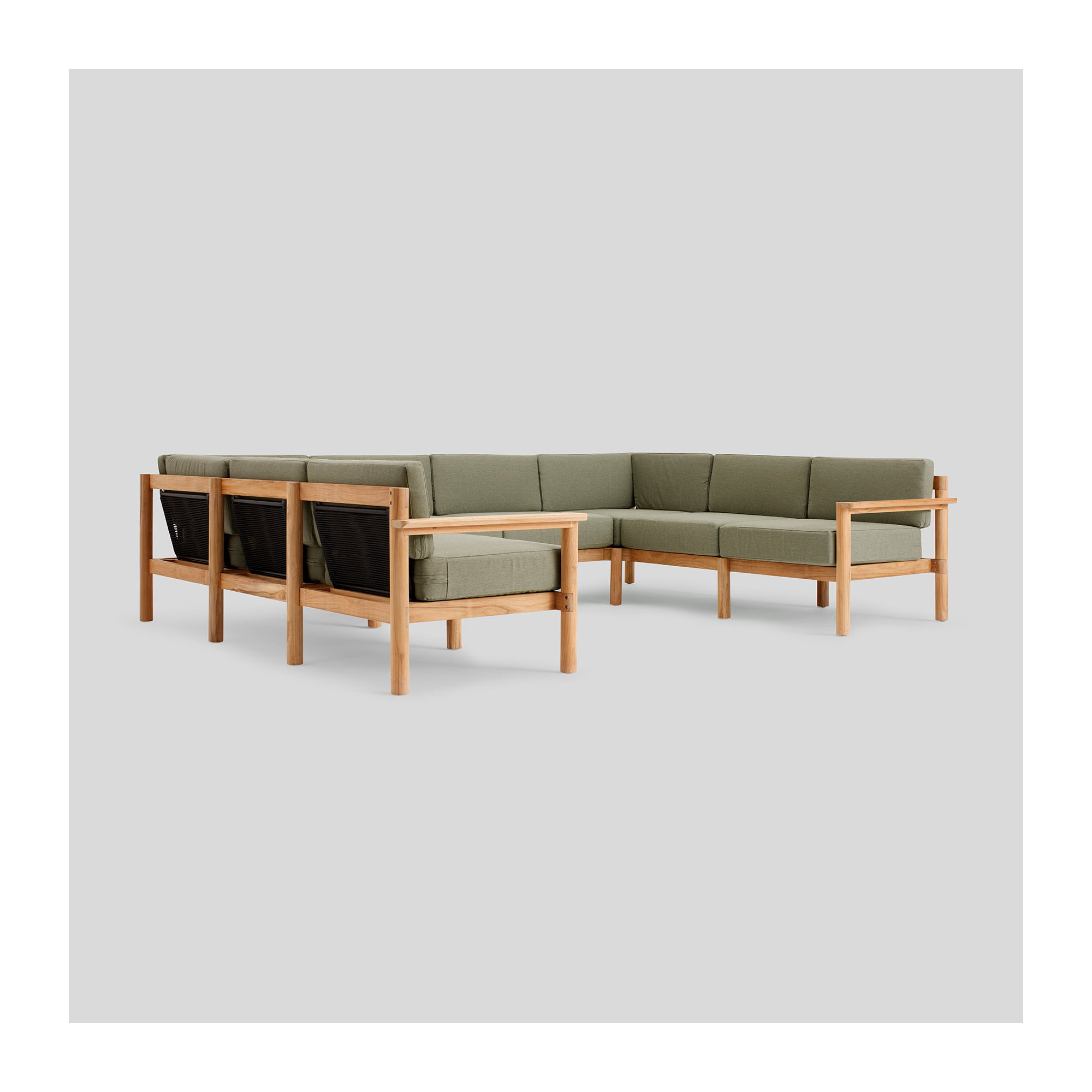 Haven 116'' Wide U-Shaped Patio Sectional with Sunbrella® Cushions, Sunbrella Leaf, 8