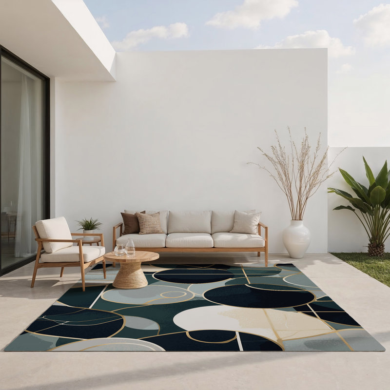 Interstellar Arc Indoor And Outdoor Area Rug, Rectangle 1'6" x 2'6"