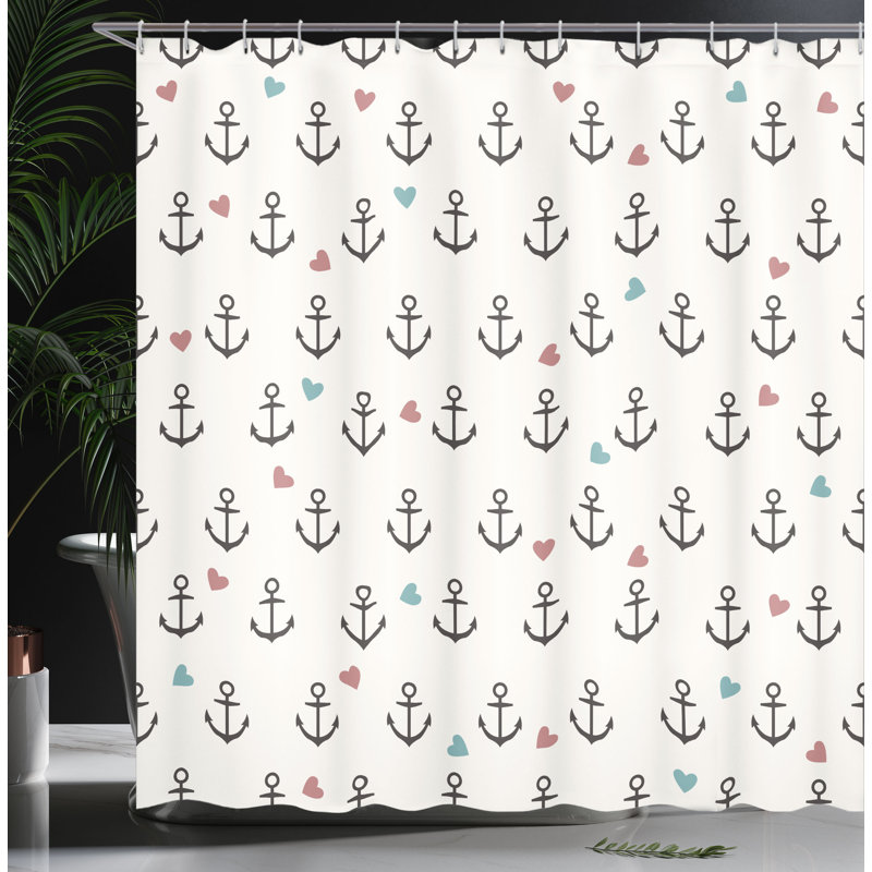 Shower Curtain with Hooks Included, 75"H x 69"W