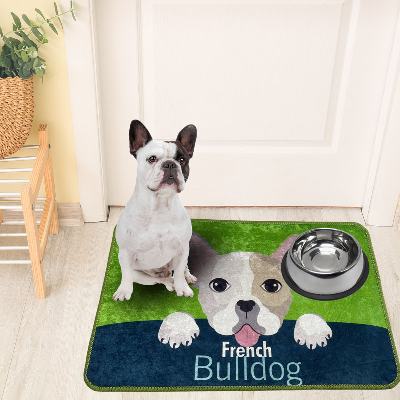 Tapis vert pour chien French Bulldog - 23,5 x 15,5 po (60 x 39 cm)