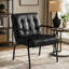 Fauteuil d'appoint rembourré en cuir avec coussin épais 21,3 po Mid-Century-530029641