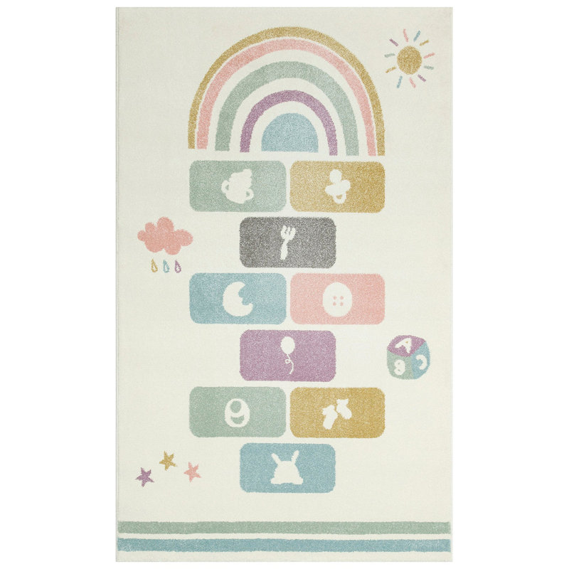 Rechelle Machine Made Indoor / Outdoor Area Rug, Rectangle 5'3" x 7'6"