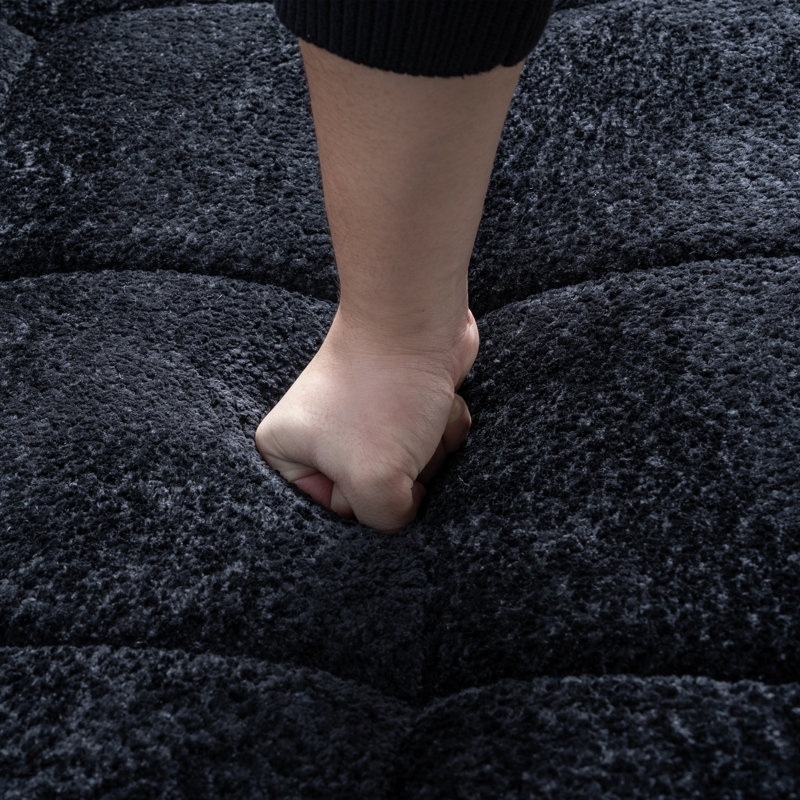 Canapé modulaire 107,9 pouces Cloud, Noir-bleu, Right Hand Facing