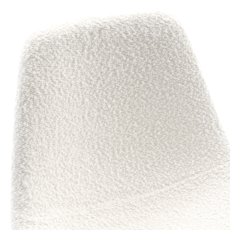 Hauteur de comptoir moderne Kavi avec coussin rembourré et pieds en métal, Boucle blanc
