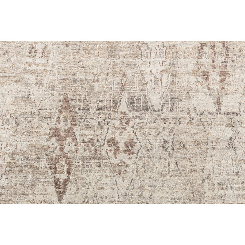 Tapis beige et rosé de haute qualité noué à la main, Rectangle 9 pi x 12 pi