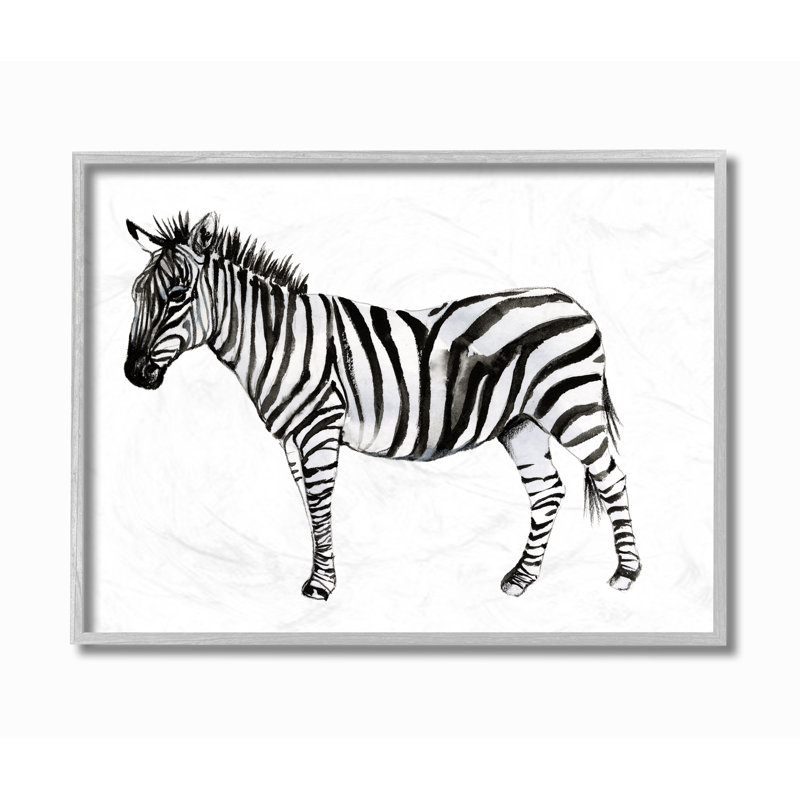 «Zebra debout noir et blanc animal», reproduction d'art, H 11 po x l 14 po x P 1,5 po, Estampe numérique Farmhouse