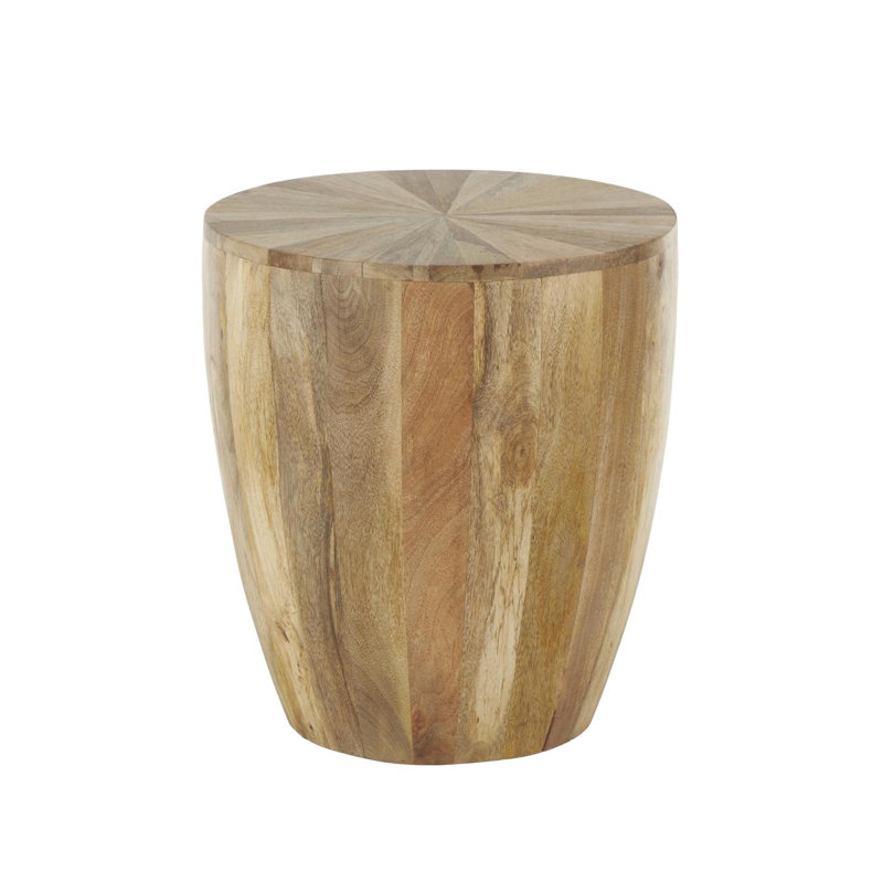 Itzayani Cole And Grey Mango Wood Handmade Drum Accent Table