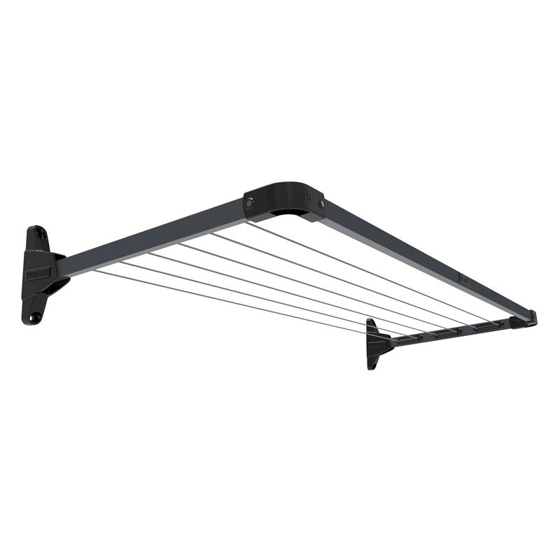 Daytek Steel Fold Down Wall-Mounted Drying Rack, 8.3" H x 60.6" W x 22" D, Iron Gray