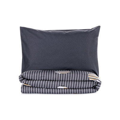 Ensemble de housse de courtepointe luxueuse 100% coton Ranforce, 94,5 po x 86,6 po | Comprend 2 taies d'oreiller (23,6 po x 23,6 po) | Impression réactive, lavable à la machine, fermeture à boutons | Couleur grise élégante, douce et durable