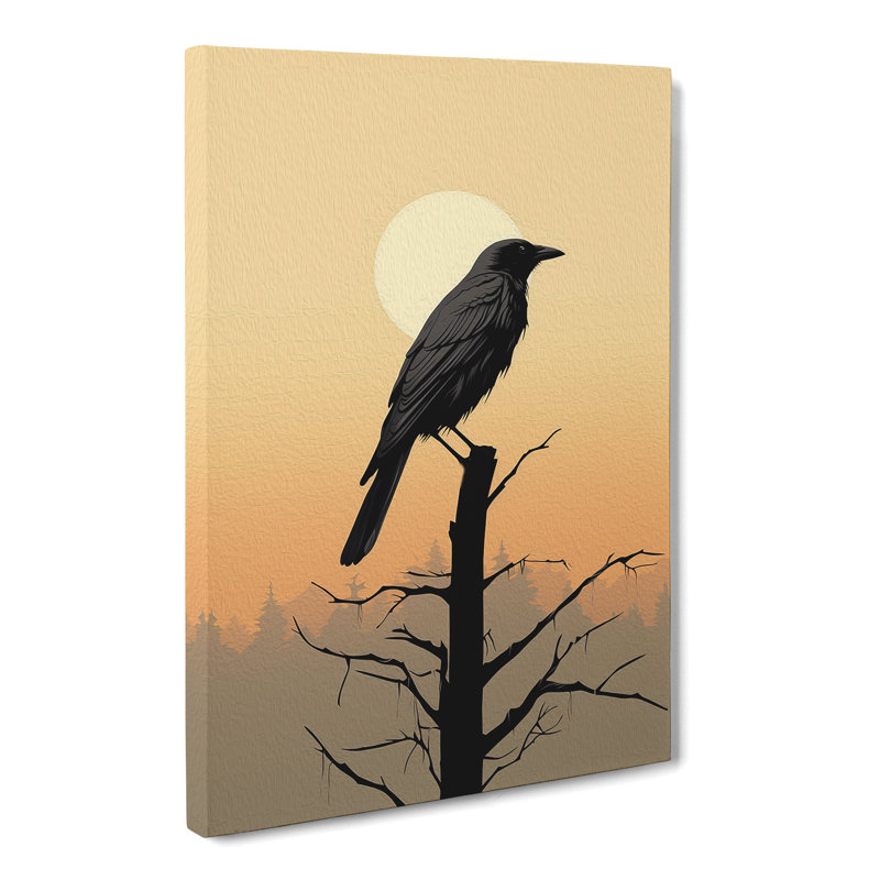 Crow Minimalism - Print, 50cm H x 35cm W x 3cm D