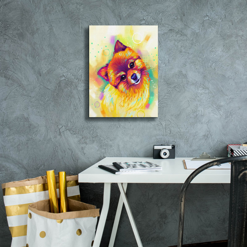 «Pop Art Pomeranian» par Furbaby Affiliates, H 16 po x l 12 po x P 0,75 po