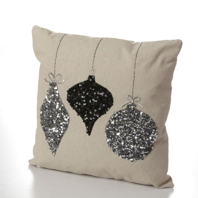 Alki Sequined Cotton Blend Throw Pillow