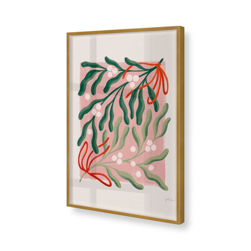 «Christmas Verdery I Rolled Print», Cadre doré poli, H 25,25 po x l 19,25 po x P 1,25 po