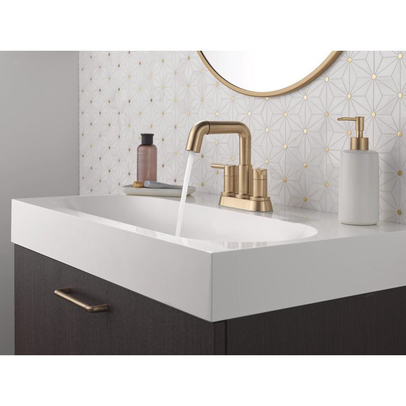Nicoli Pull-Down Centerset Bathroom Faucet, Pull Out Sprayer Bathroom Sink Faucet, Champagne Bronze
