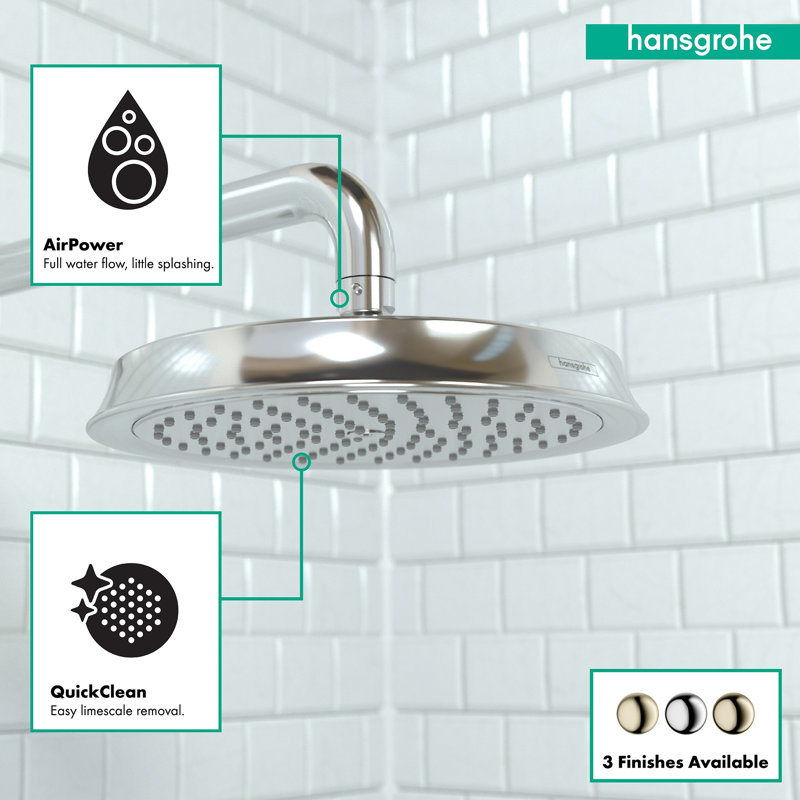 Raindance C 180 Rain Shower Head, Chrome