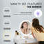 Paulita Vanity Set with 3-Colour Touch Screen, Lighted Mirror and Stool