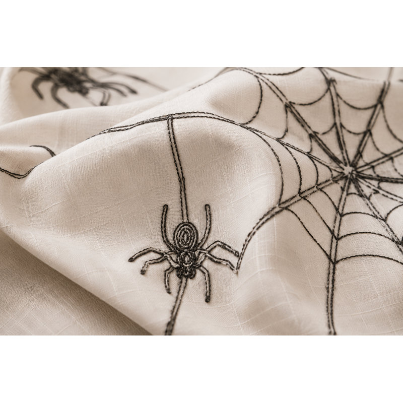 Cloutier Geometric Halloween Table Runner, White, 36" W x 16'' L  