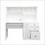 Bureaux | Bureau d'ordinateur l 59 po blanc antique avec rehausse et amp; Rangement | Panneau de fibres à densité moyenne