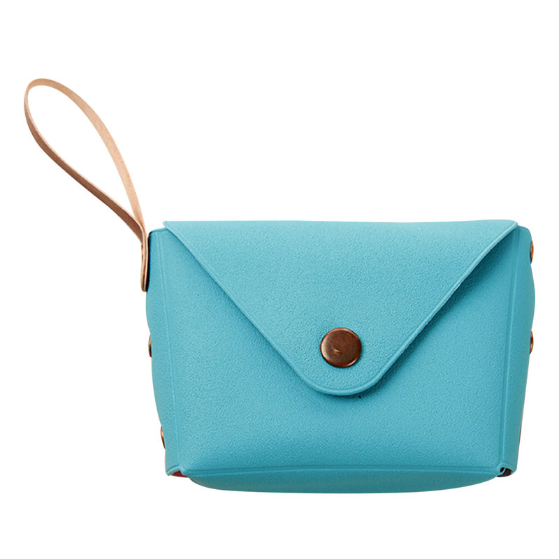 Backpack Makaron Purse Solid Candy Color Buckle Student Handbag, Blue