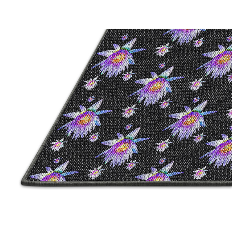 Tapis bleu foncé Safaa, Rectangle 5 pi x 7 pi