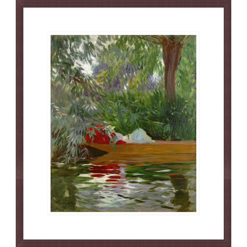 «Under the Willows» par John Singer Sargent - impression giclée encadrée, H 20,35 po x l 17,75 po