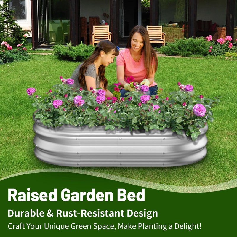 Lit de jardin surélevé galvanisé 2 pièces pour l'extérieur, ensemble de lit de jardin surélevé pour légumes, fleurs et herbes