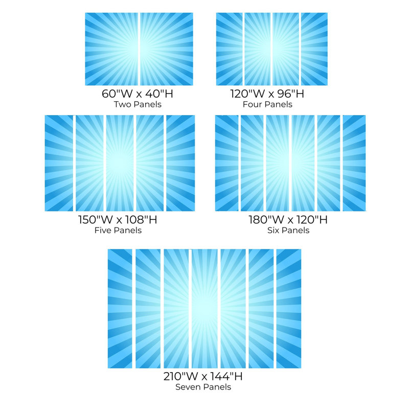 Papier peint de qualité supérieure - Sunburst bleu, L 40 po x l 60 po
