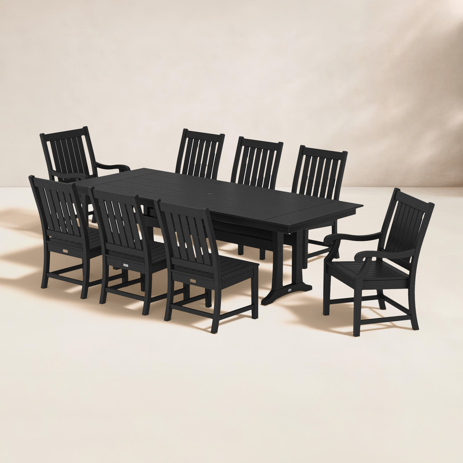 POLYWOOD® Verlyn 96" Patio Dining Set, Black