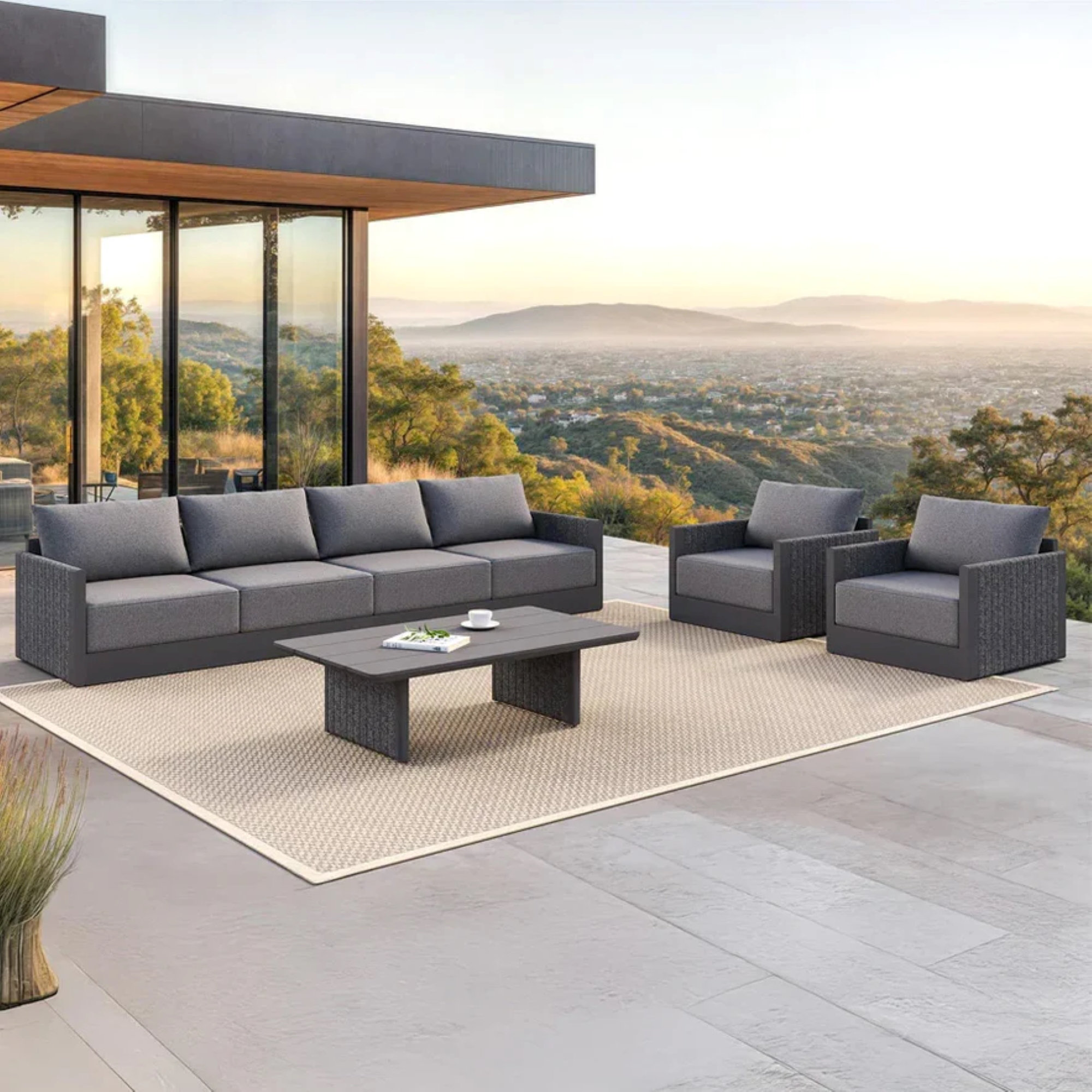 Hokku Designs Patio Furniture Set Patio Seating With Ottoman Sofas ...
