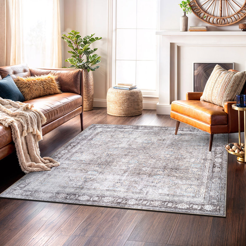 Tapis ivoire / gris Griffey, Carré 6 pi 7 po