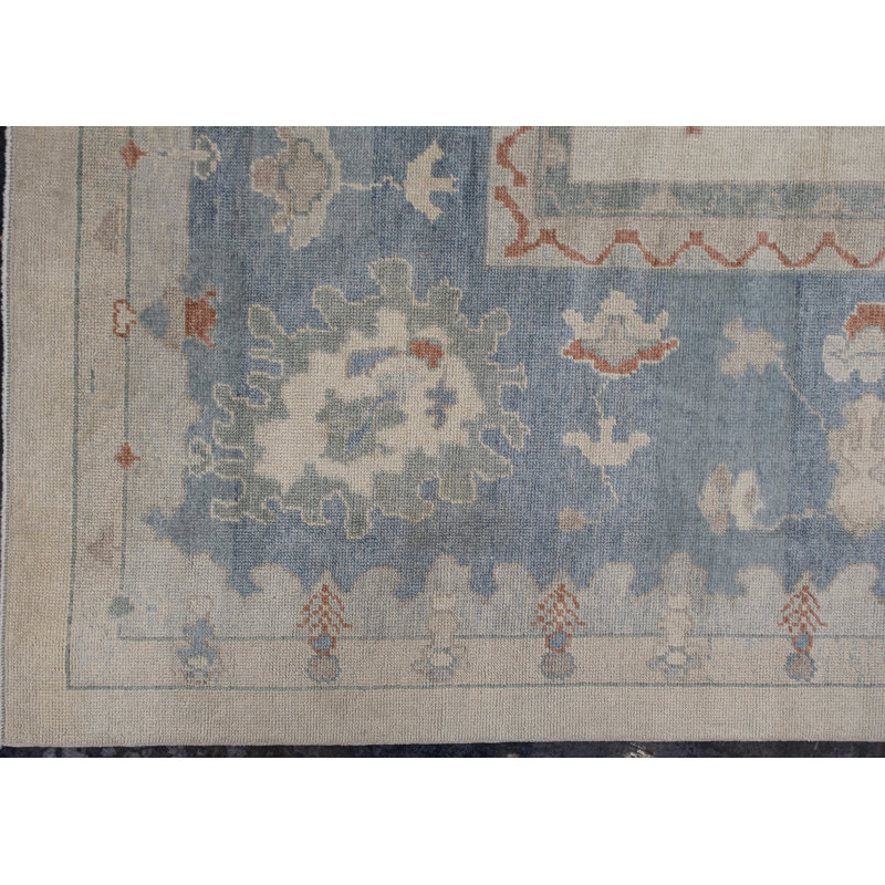 Tapis turc Oushak fait à la main 14 pi x 20 pi 10 po