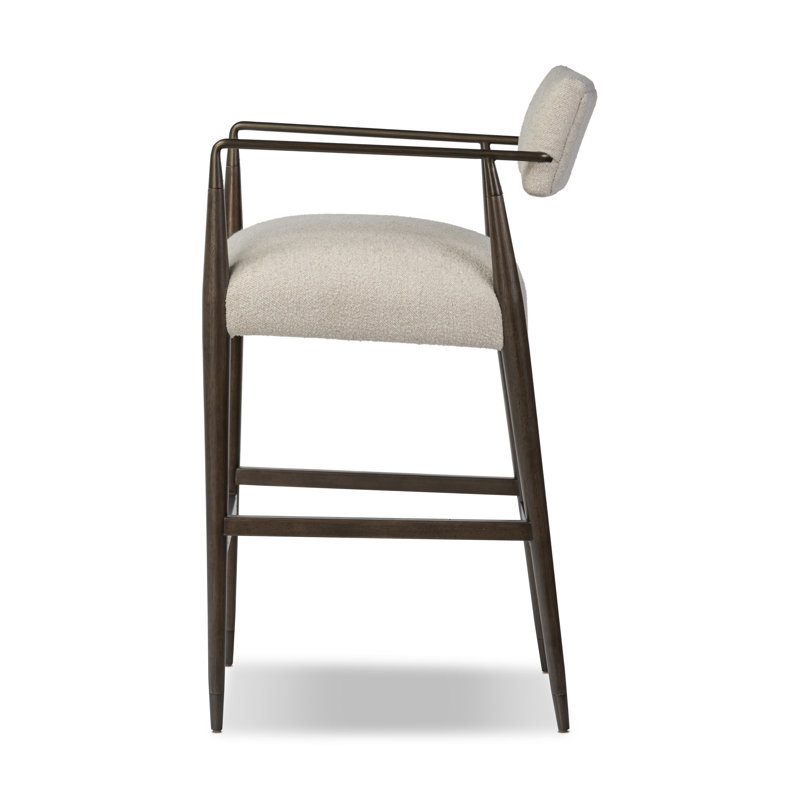 Waldon Stool, Sierra Brown/Aged Bronze, Charter Oatmeal/Polyester Blend, Counter Stool (27.68" Seat Height)