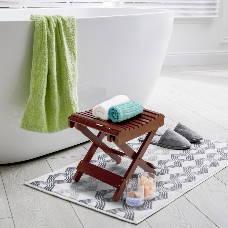 Sorbus Bamboo Folding Step Stool Bench, Dark Brown, Dark Brown