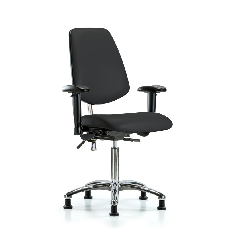 Chaise de tâches ergonomique Octavia, Noir, Patins, Non inclus