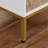 Nightstand With 3 Drawers, Mid-Century Modern End Table,Gold Metalfeet, Gold Metal Handles , Drawer Panels Are Shaped By Cutting Lines,End Table For Bedroom