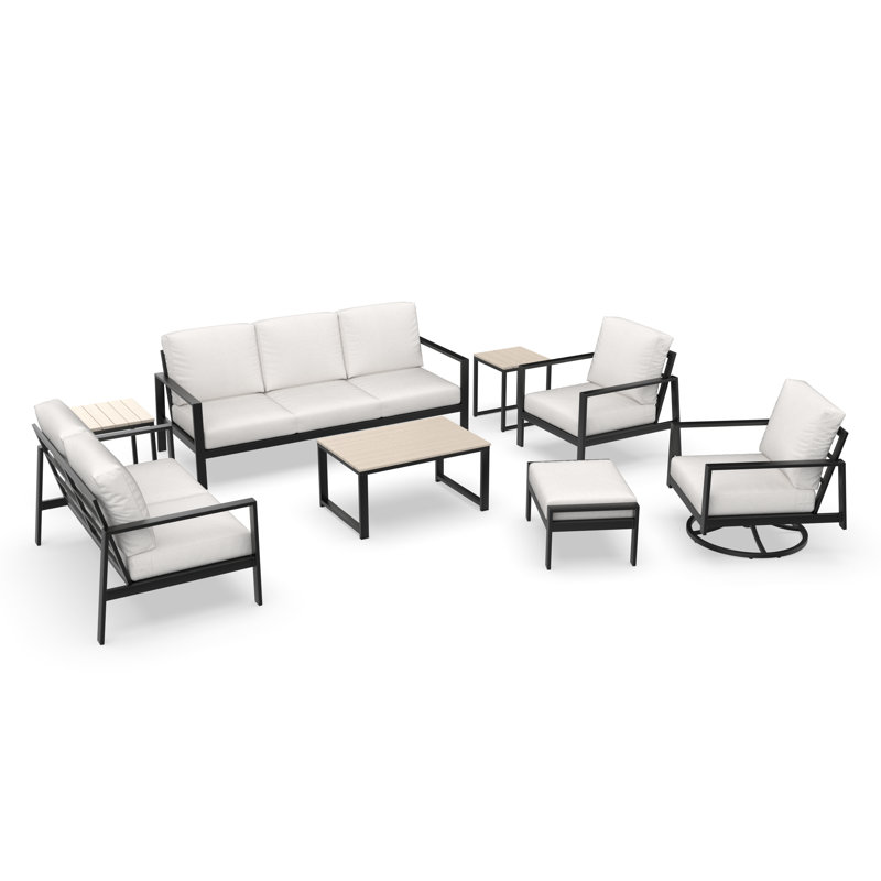 Ensemble de conversation Khosrov avec coussins Sunbrella®, White